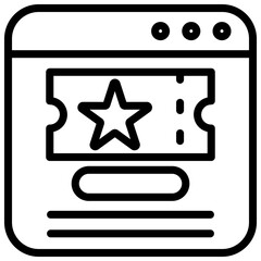 Ticketing Outline Icon
