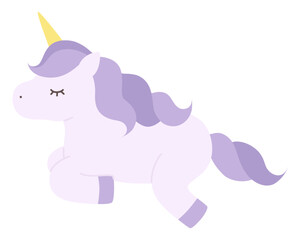 かわいいユニコーンのベクターイラスト。馬、角、動物、ドリーミー