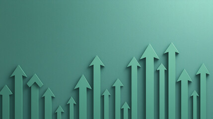 Growth arrows pointing upward convey sense of success and achievement