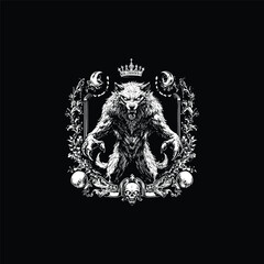 Fearsome werewolf design vector template illustration