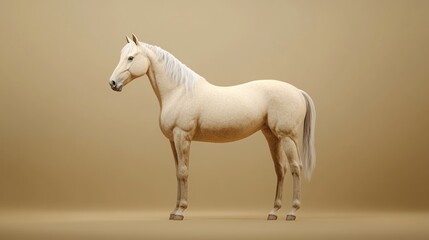 Fototapeta premium Cream Horse Profile Studio Shot