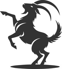 Goat kicking its hind legs in the air animal vector silhouette