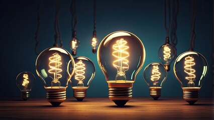 4. Collection of Yellow Light Bulbs on a White Background