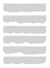 Ripped paper strips element collection. Rough edges labels template set.