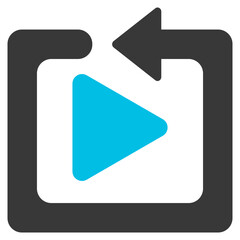 Replay Glyph Blue Grey Icon