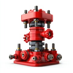 High-quality isolated image of an oil well cementing head, placed on a pure white background, perfect for graphic design or advertising purposes, showcasing its critical role in well integrity.