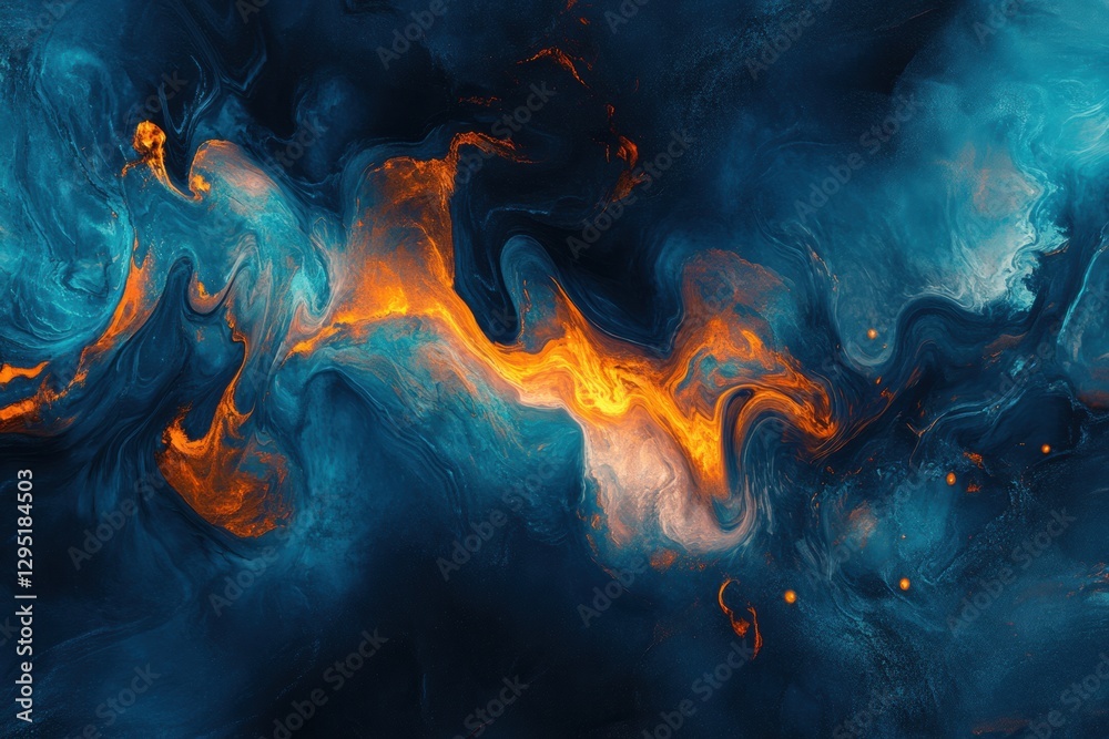Aufkleber Glowing gas bubbles create an enchanting underwater light display in a serene aquatic environment. Generative AI