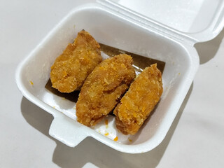 Udang keju or cheese prawns Food menu at Mie Gacoan restaurant.