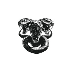 Three headed snake design vector template illustration