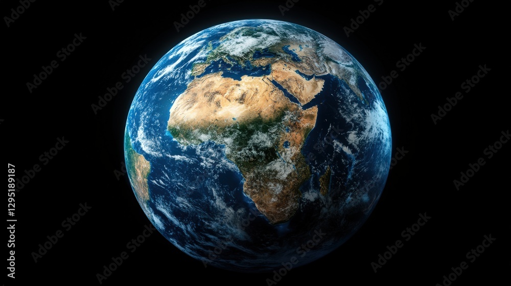 Wall mural global network connection over planet earth with digital lines and connections illustrating technolo