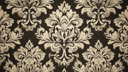 Obraz premium Ornate damask wallpaper pattern background