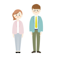 若いビジネスパーソンの男女　全身