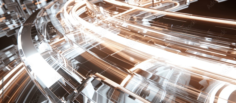 Canvas Prints abstract glowing futuristic circuit lines.