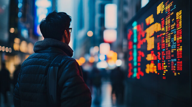 Exploring the vibrant energy of a bustling city street at night with glowing displays and lively crowds