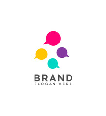 Colorful Chat Bubbles Brand Logo Design Communication Concept