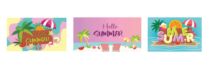 Summer vacation with colorful elements.