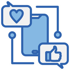 Obraz premium Digital Engagement Blue White Icon