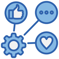 Social Media Integration Blue White Icon