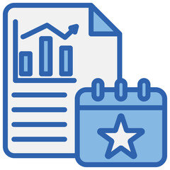 Event Analytic Blue White Icon