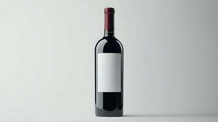 Red Wine Bottle Mockup: Clean 3D Render on Neutral Background AI Generated