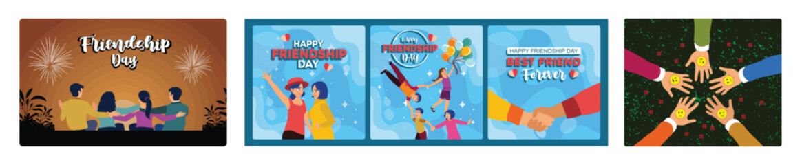 A group of friends celebrate Friendship Day happily.