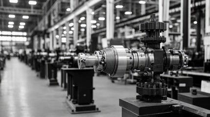 Industrial machinery in a manufacturing facility