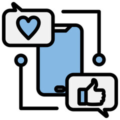 Digital Engagement Blue Black Icon