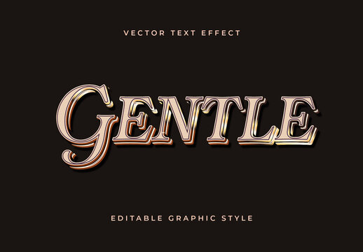 Gold Bronze Elegant Shiny Vintage Gentle Text Effect Template