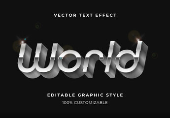Black and White Chrome Metallic Shiny Text Effect