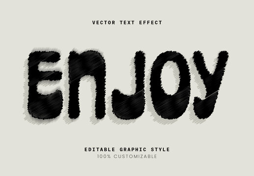 Black Scribble Handwritten Rough Sketchy Shaded Text Effect