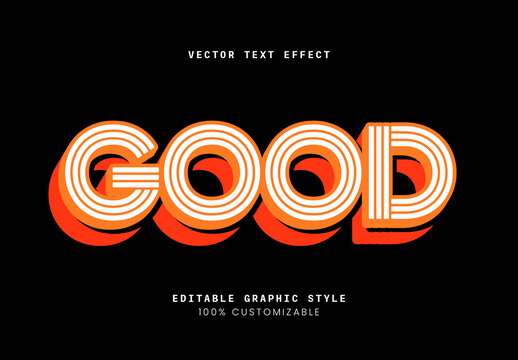 Retro Stripe Layered Extrude Text Effect