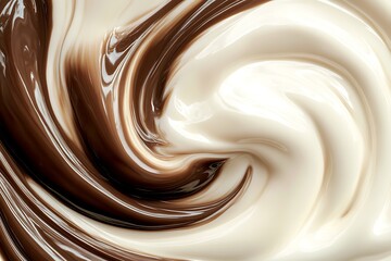 Chocolate and White Cream Swirl Texture