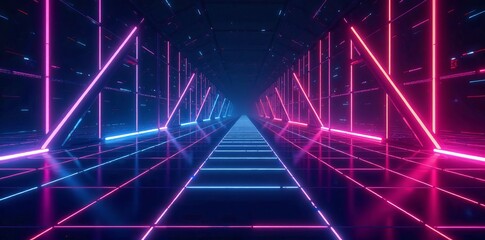 Futuristic geometric patterns with glowing neon colors, perfect for sci-fi themed projects, stars, neon, abstract