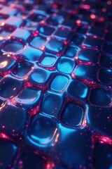 Fototapeta premium Futuristic holographic grid pattern with metalic accents, minimalistic, metallic