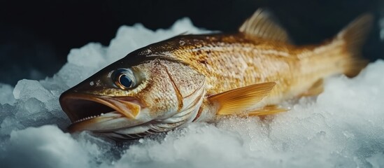 Fresh fish on ice