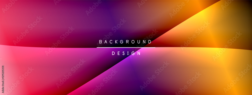 Poster Bright rainbow style color gradient with curve round shape line background. Vector Illustration For Wallpaper, Banner, Illustration, landing page