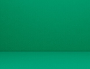 Green background loft studio cement solid podium room minimal backdrop.