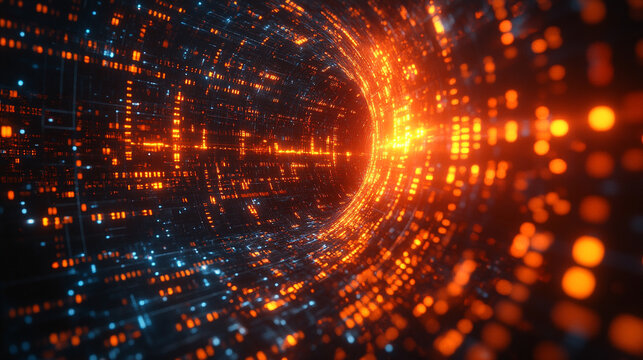 A conceptual digital representation of AI-driven quantum machine learning models analyzing climate data and optimizing energy efficiency, symbolizing innovation, sustainability, and advanced computing