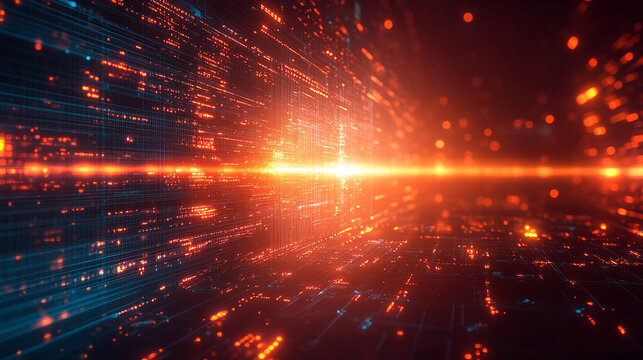 A conceptual digital representation of AI-driven quantum machine learning models analyzing climate data and optimizing energy efficiency, symbolizing innovation, sustainability, and advanced computing
