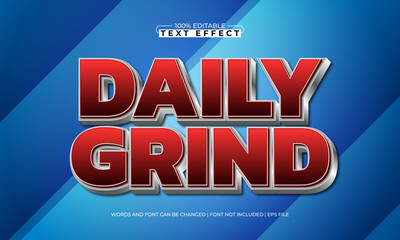 daily grind editable text effect with a work and job text style