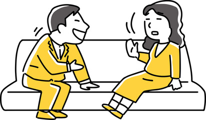 お願いする男性と断る女性