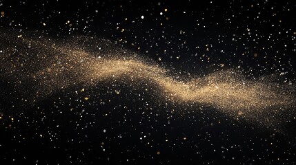 Obraz premium Black background with silver dust. golden dust