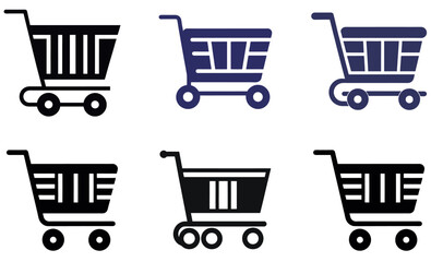 Simple Line Art Illustration of a Shopping Cart