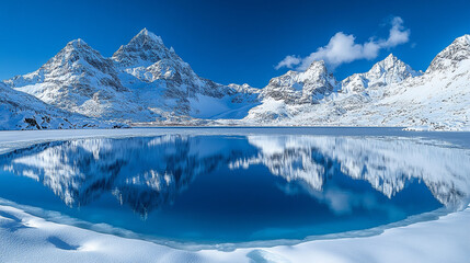 The Arctic tundra's untouched splendor unfolds as a crystal-clear lake merges with the frozen expanse a breathtaking symphony of ice and water in a secluded haven where nature's purity meets modern wo