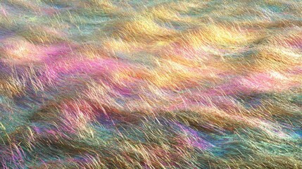 Obraz premium Colorful Abstract Pattern of Flowing Hair-Like Textures in Soft Pastel Shades and Vibrant Hues