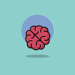 Vector illustration of a stylized brain in a flat