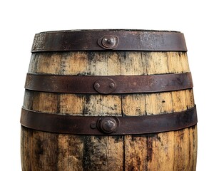 Fototapeta premium Rustic wooden barrel, isolated