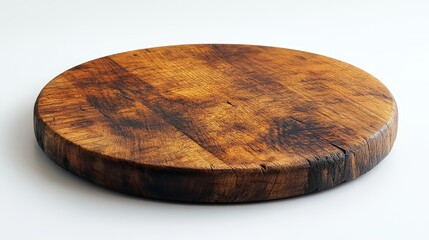 wooden chopping board circle isolated,studio background