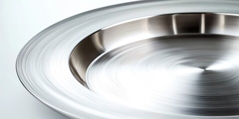 Obraz premium Silver plate with a spiral design