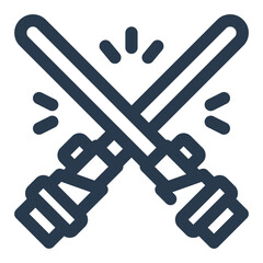 Duel of Laser Swords in Futuristic Combat